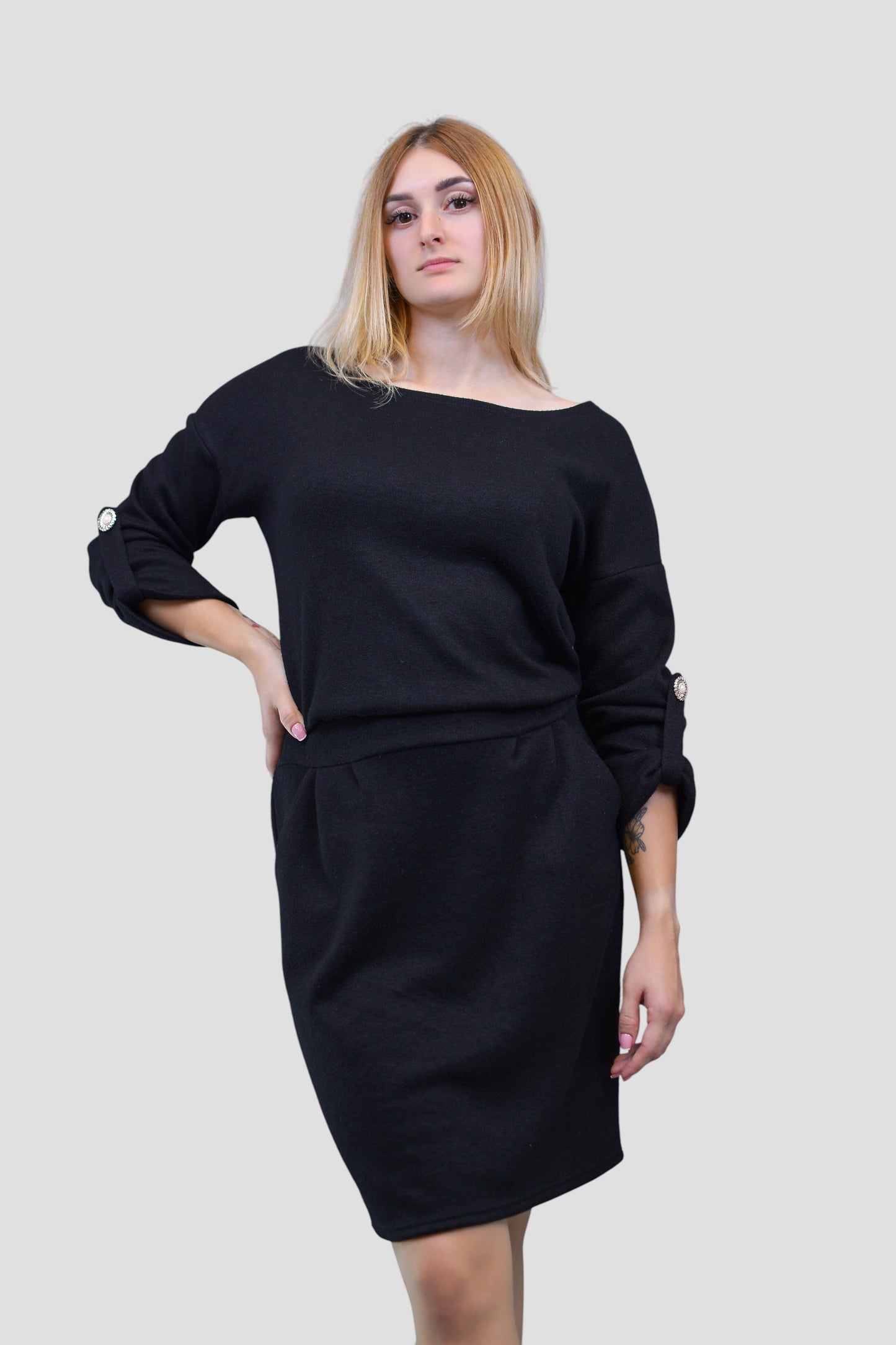 Katifra — sukienka „Autumn Cream” z dzianiny wiskozowej z angorą