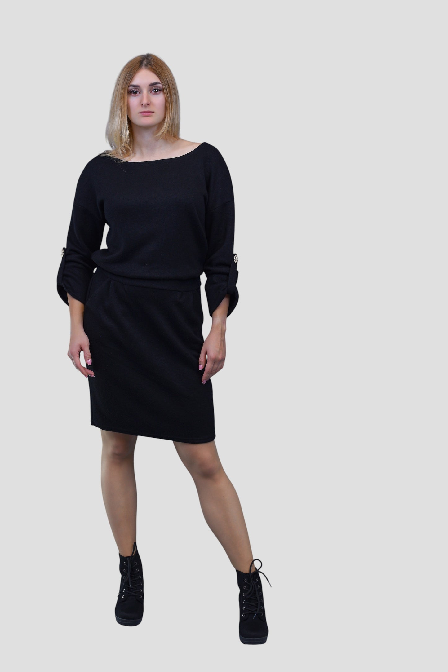 Katifra — sukienka „Autumn Cream” z dzianiny wiskozowej z angorą