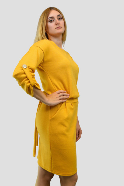 Katifra — sukienka „Autumn Cream” z dzianiny wiskozowej z angorą