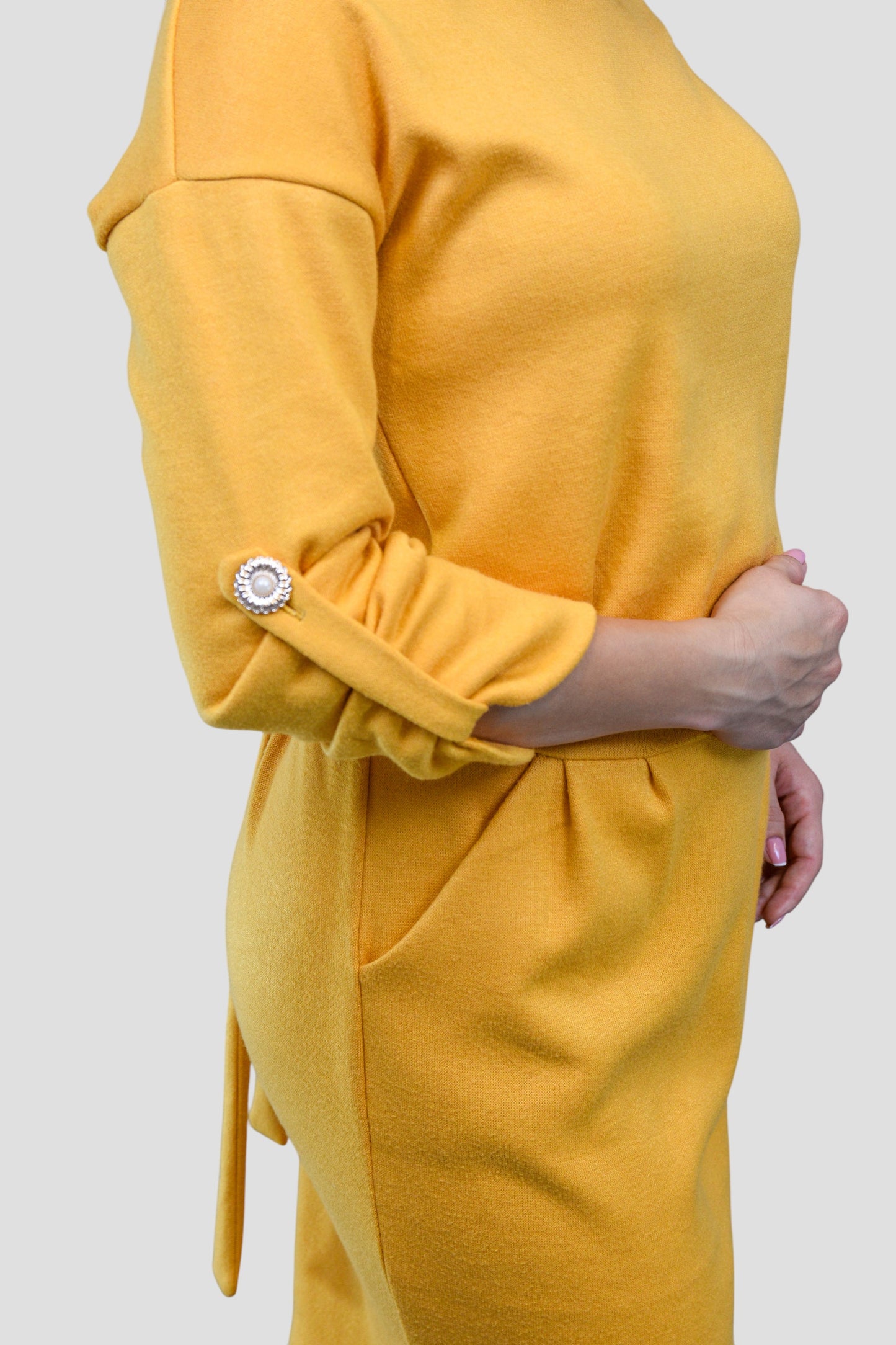 Katifra — sukienka „Autumn Cream” z dzianiny wiskozowej z angorą